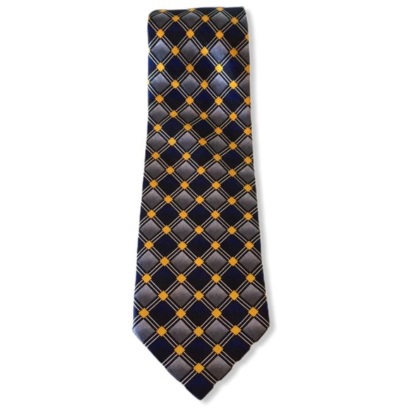 Berardi Men's Tie Blue Gray Gold 100% Polyester - Picture 3 of 4